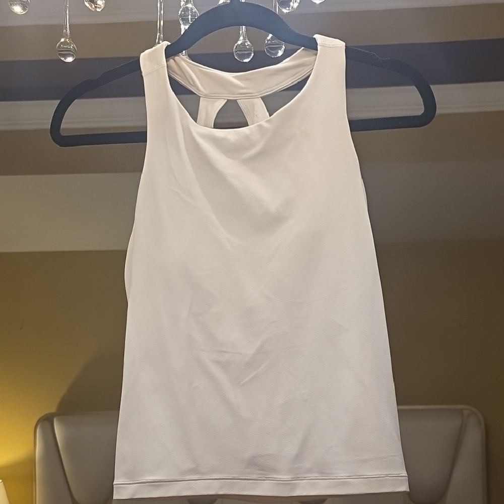 Athleta Off White Tank Top with Keyhole Back Size S